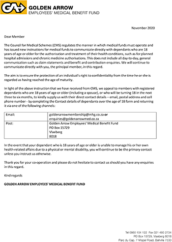 Dependant contact details
